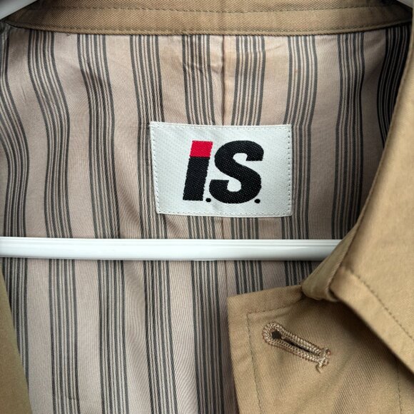 Issey Miyake Sport Jacket Vintage Chore Trench Khaki Brown Collared Coat Button - Picture 9 of 14